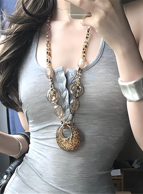 古早涩谷辣妹项链豹纹