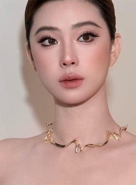 不规则金属项链颈链女