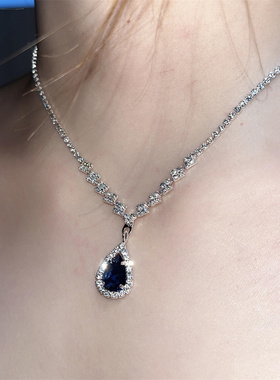 满钻水滴锆石项链耳环套装