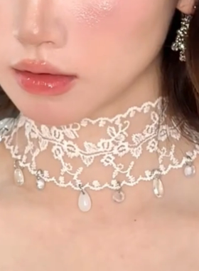 白色蕾丝choker项链女款纯欲风