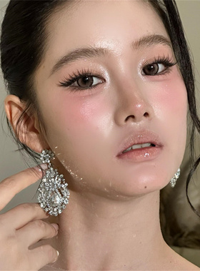 超闪锆石长款流苏耳环女