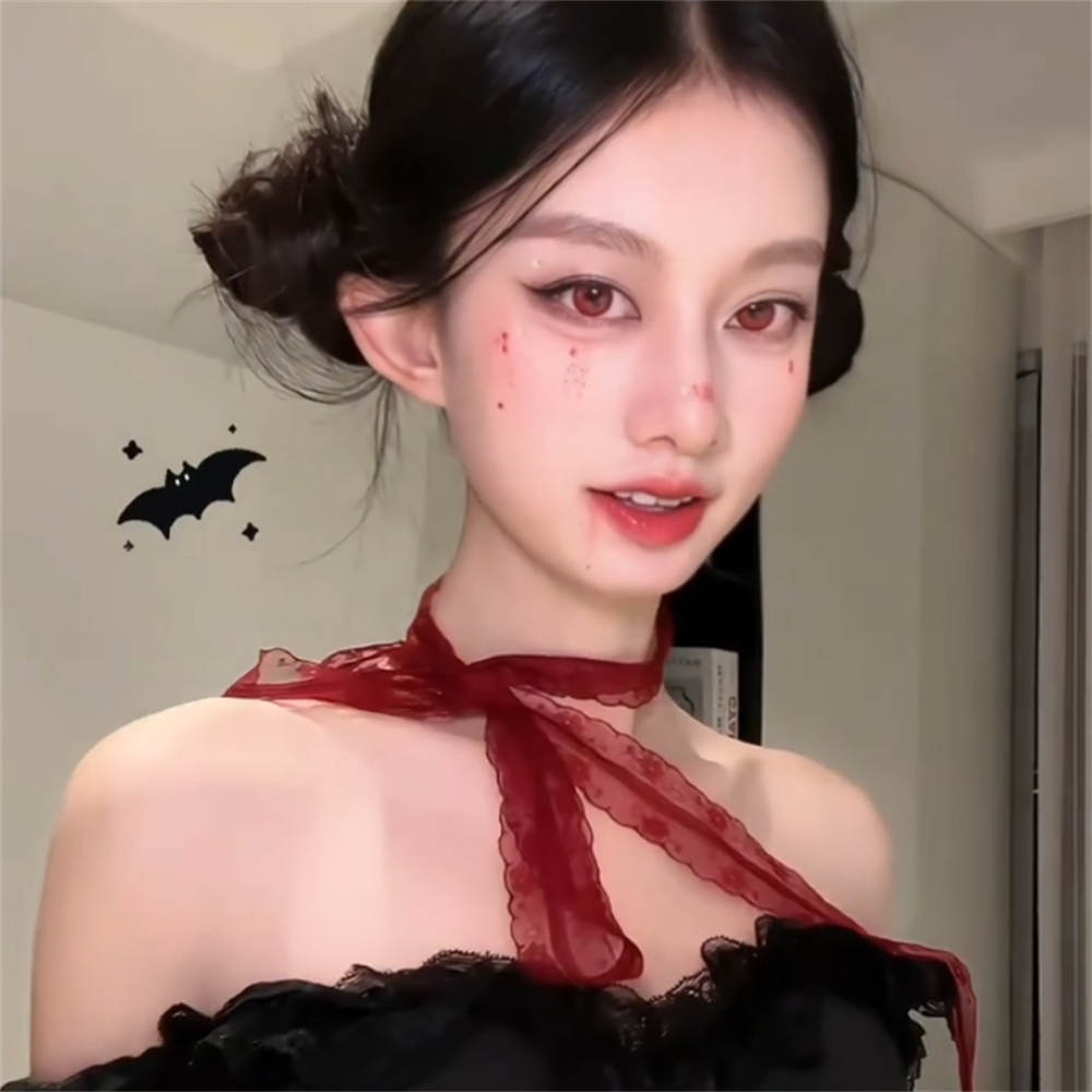 zoozmomo纯欲红色蕾丝花边丝巾女复古细长条飘带叠戴百搭装饰颈饰,饰品/流行首饰/时尚饰品新,项链,淘宝优惠券,粉丝福利购,淘宝优惠卷