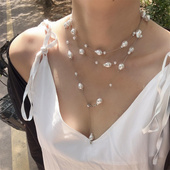 zoozmomo法式 满天星珍珠项链女轻奢叠戴小众高级感精致锁骨链 长款