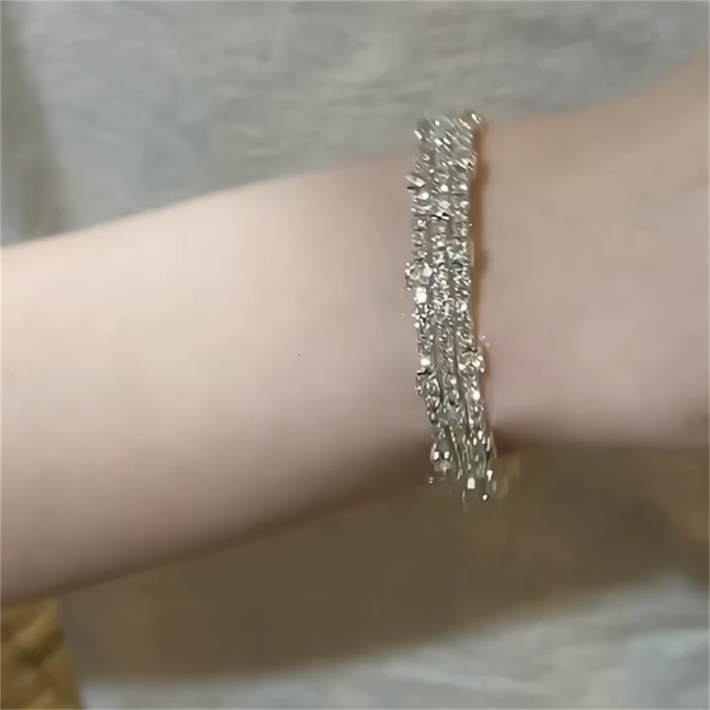 超闪锆石手环多圈叠戴轻奢