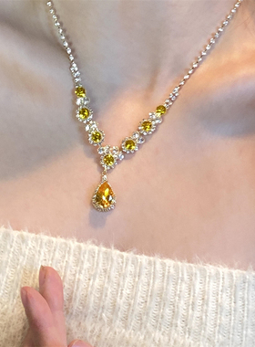 超闪氛围感千金水钻项链