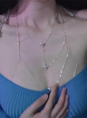 银色胸链身体链饰品高级感项链女