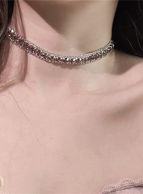 超闪彩钻多巴胺锆石项链法式