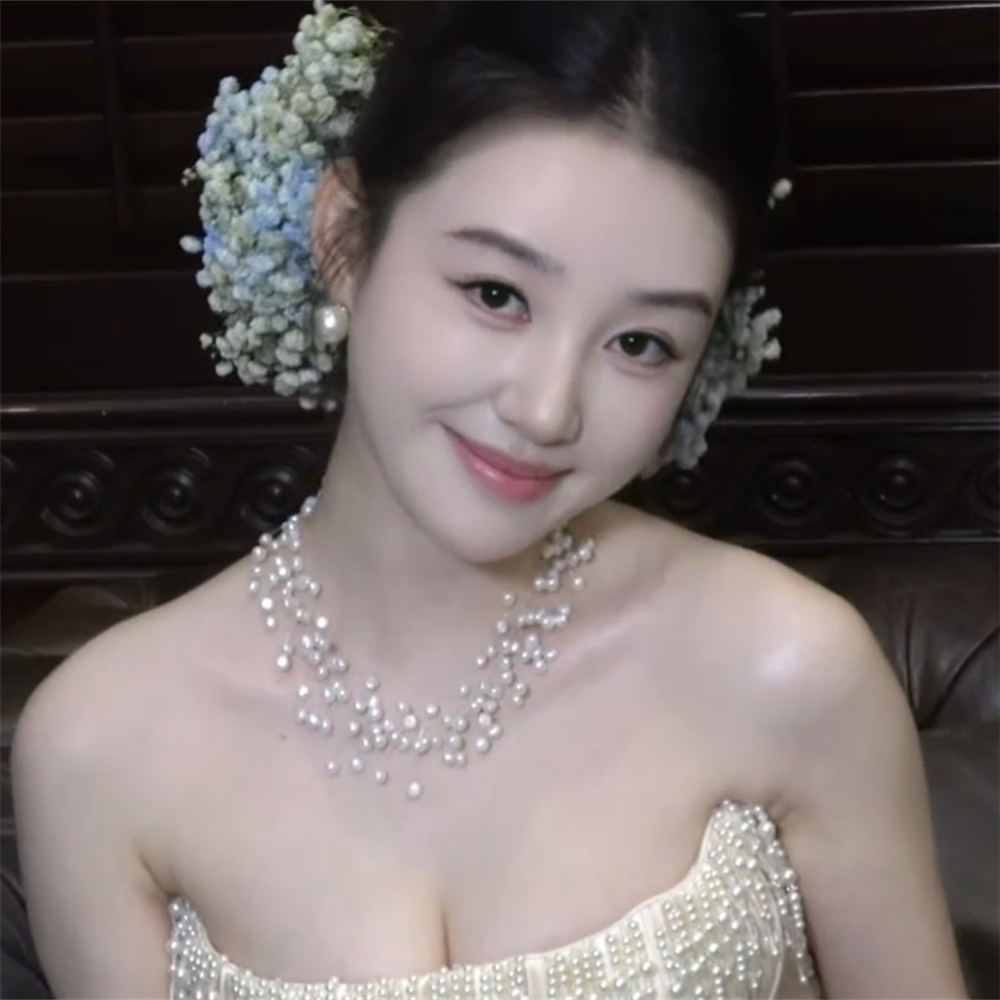 满天星多层珍珠流苏项链女图片