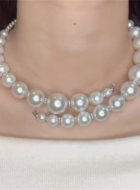 开口珍珠chocker项圈颈链女
