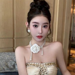 zoozmomo白色山茶花珍珠链条项链女2026新款轻奢小众高级感锁骨链