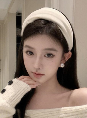 zoozmomo纯白色宽边发箍简约高颅顶头箍发饰女高级感洗脸发带头饰