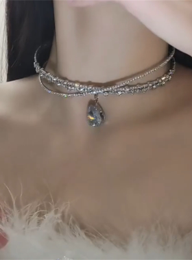 闪钻项圈choker夸张钻石项链女