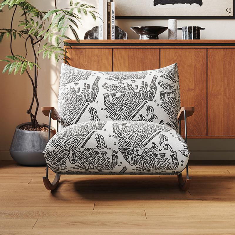 法式中古风769椅休闲客椅约单人摇椅厅阳台家用别墅摇简摇复古风i