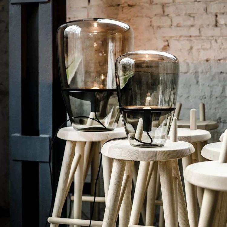 后现约代简创意卧室床玻璃台灯T6011北欧头复古设计师客厅书房台