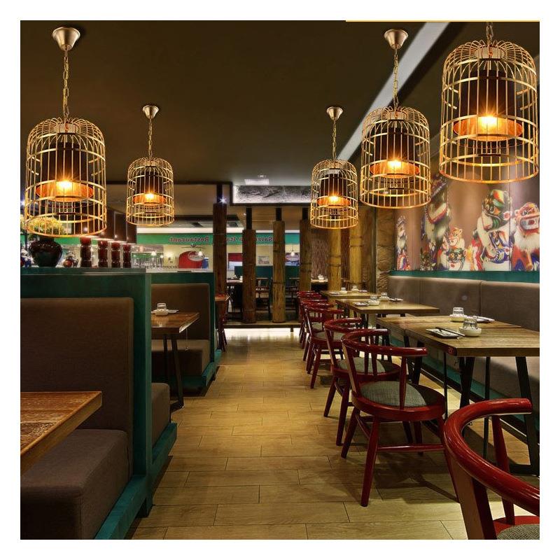 复新中式铁吊艺鸟笼灯意个性酒吧餐厅NL-22025吧台服装店装创饰古