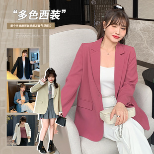 新品 女装 秋季 200斤胖mm大码 外套 基础款 多色宽松显瘦高品西装
