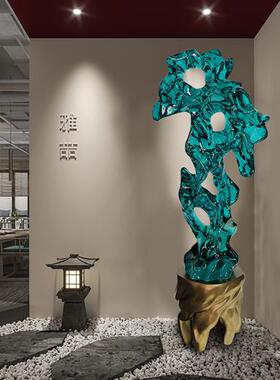 酒店别墅庭院客厅玄关大型落地摆件透明树脂太湖石软装置饰品雕塑