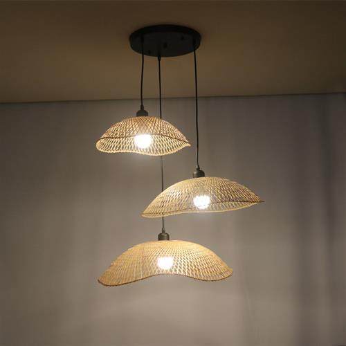 禅意竹编吊灯中式手工竹灯日式创意餐厅民宿茶楼梯三头组合竹艺灯,家装灯饰光源,客厅吊灯,淘宝优惠券,粉丝福利购,淘宝优惠卷