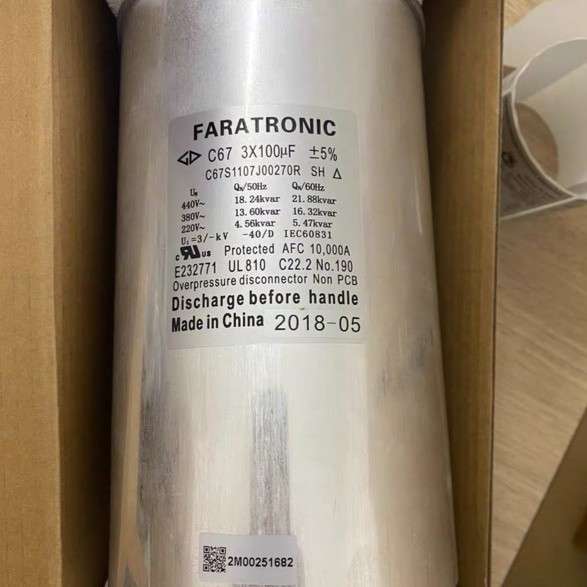 法拉C67S1107J002700油式三相交流滤波电容器C67 3X100UF 440vac