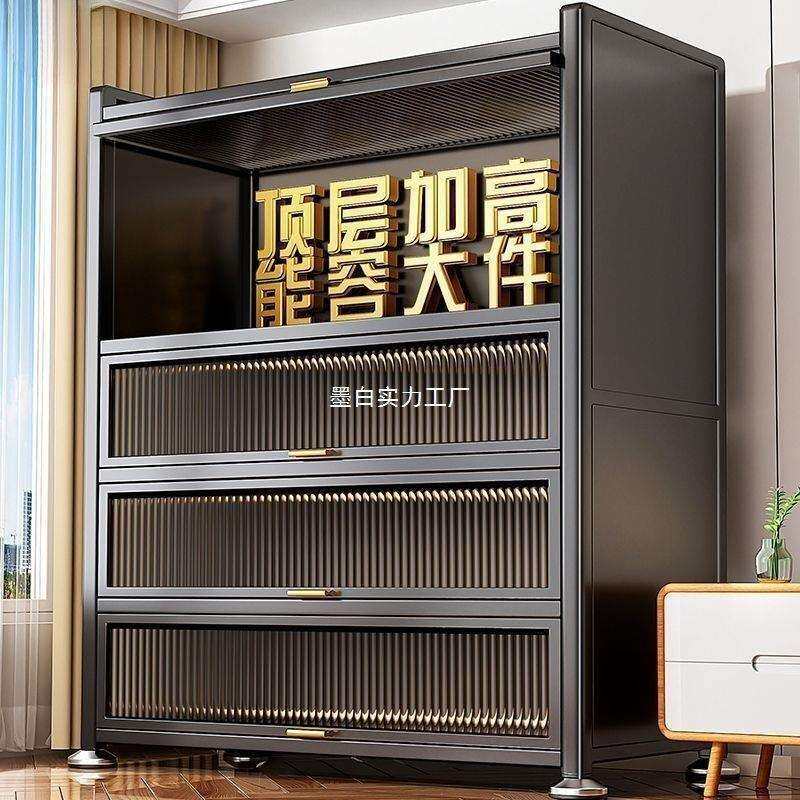 新款家用厨房厨柜储物柜落地多层可移动碗柜带轮厨房橱柜置物架