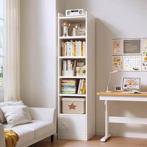 加厚15mm书架落地置物架窄缝书柜一体靠墙简易桌旁转角柜子储物柜