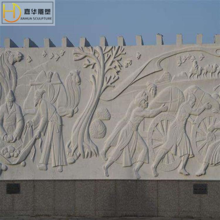 石雕晚霞红汉白玉古代人物大理石浮雕壁画地雕装饰墙窗花庭院户外
