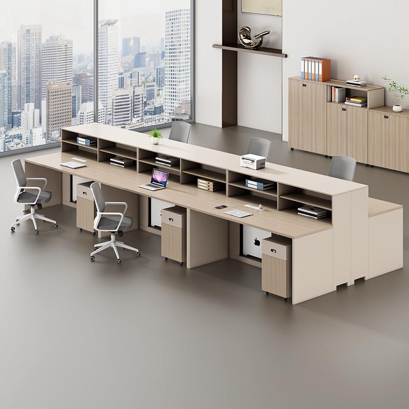 新款职员办公桌椅组合简约现代直排四六人位电脑员工位办公室家具