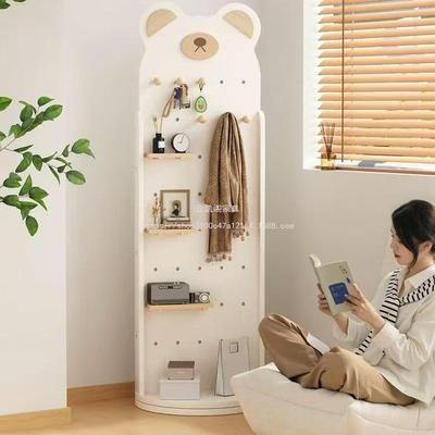 云凯阁风家用衣挂试衣镜一体可旋转落地洞洞板穿衣镜全身镜奶油镜