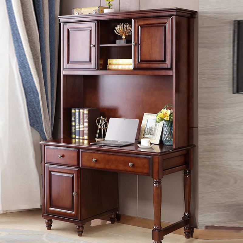 1.4米美式乡村实木书房办公桌写字台1.2M电脑书桌学习桌直销