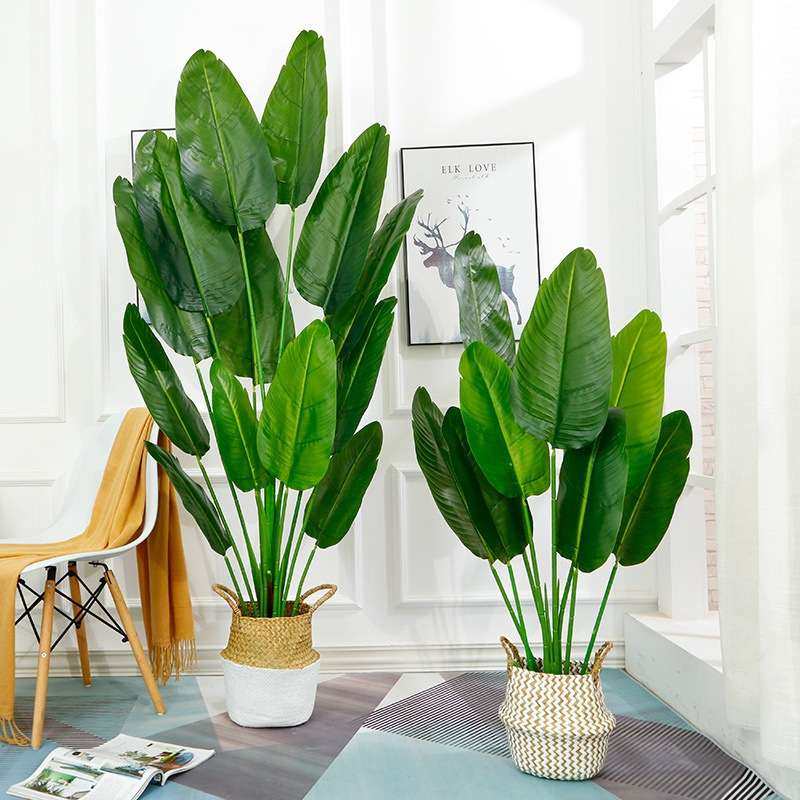 Artificial fake flowers potted green plants large trees1.2