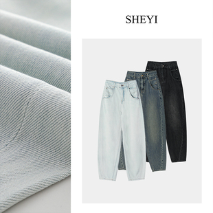 子 女春夏百搭显瘦宽松镰刀萝卜老爹哈伦裤 2025新款 高腰香蕉牛仔裤