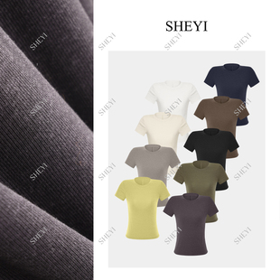 亚麻短袖 百搭修身 女2026新款 夏季 女上衣 设计感t恤半袖 莱赛尔天丝