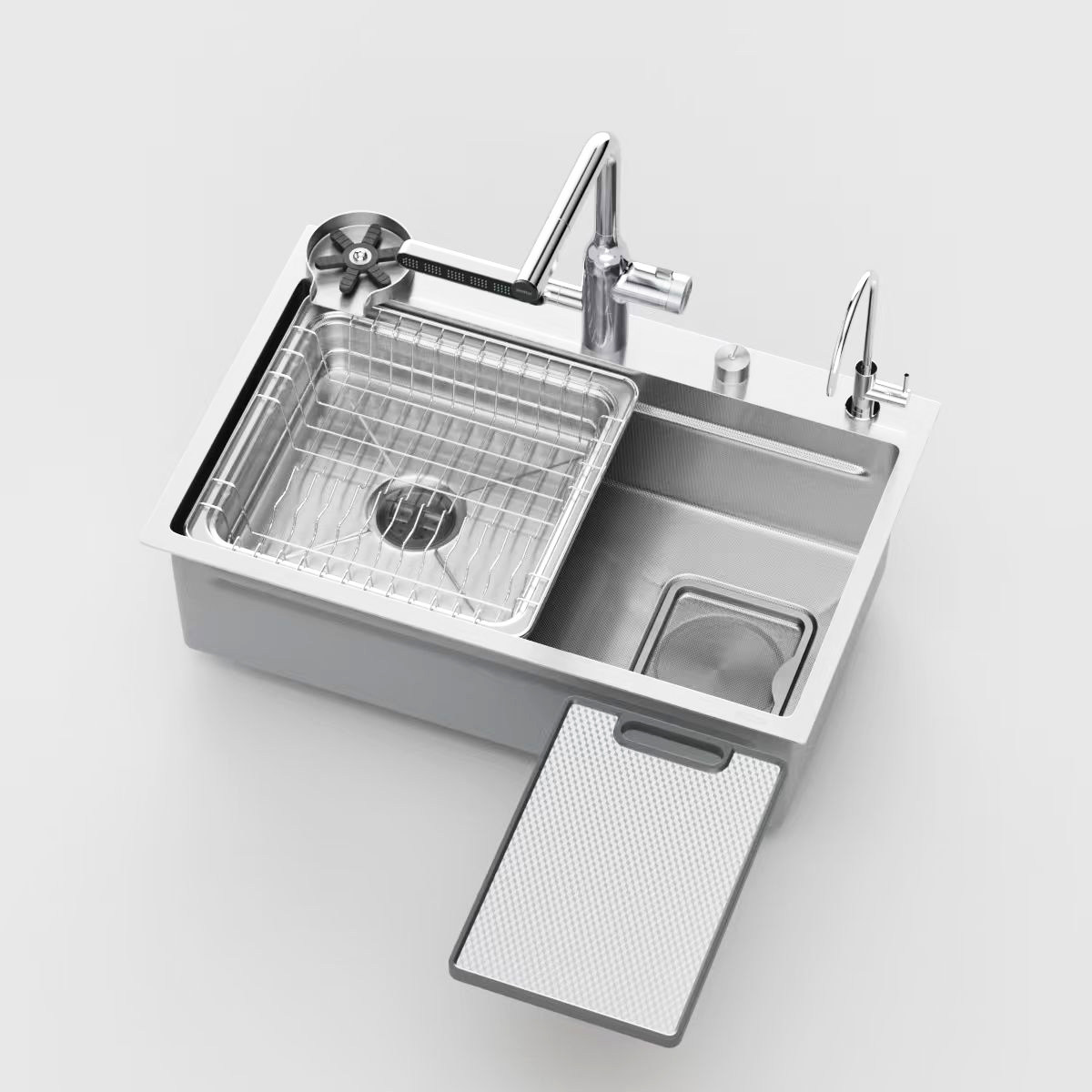 eoco加厚3D小米粒压纹水槽家用厨房不锈钢大单槽洗菜盆洗碗水池R9