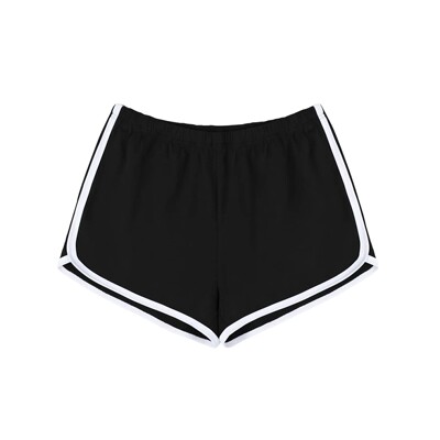 高腰拼色条纹紧身短裤Highwaisted color blocked striped shorts