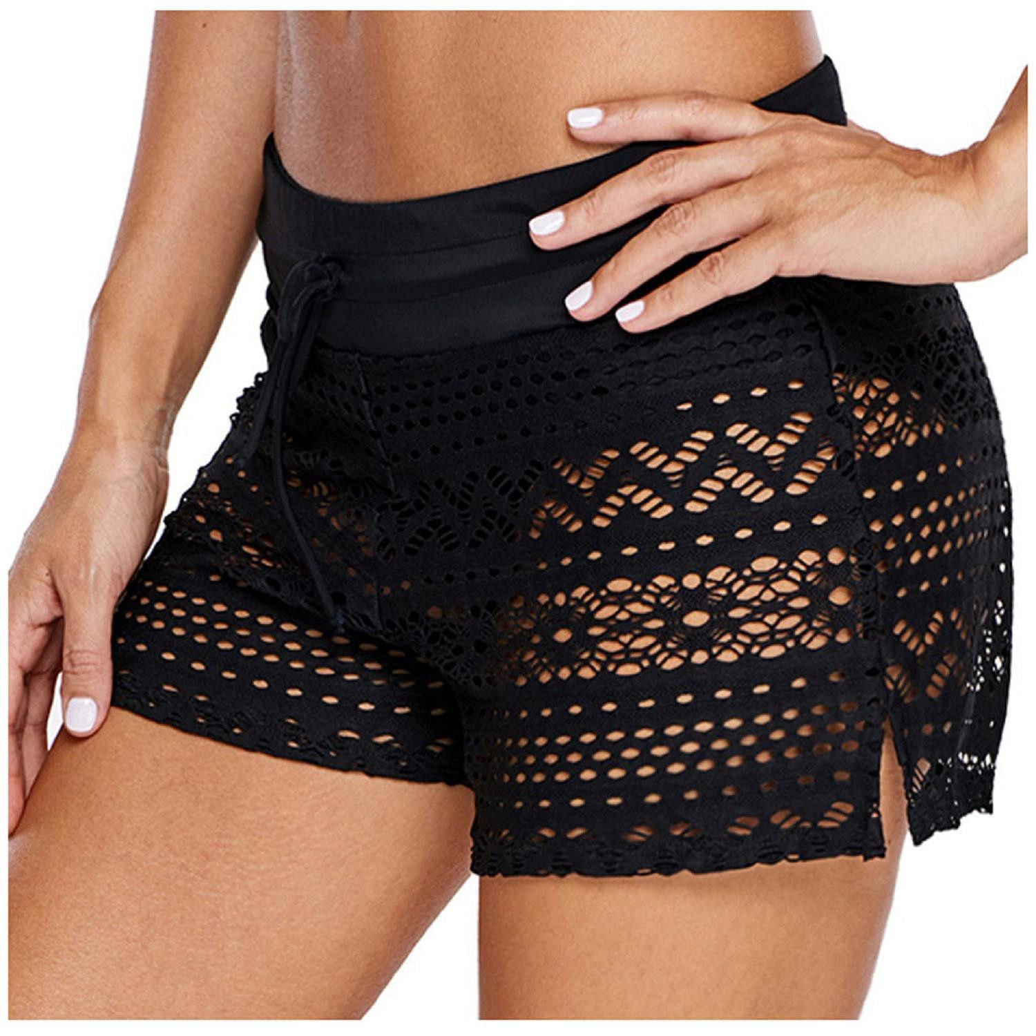Jacquard lace four corner swimming trunks 提花蕾丝四角泳裤女