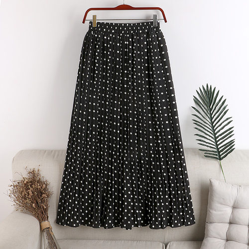 松紧腰百褶碎花裙百褶碎花裙