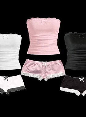 Slimming Micro Elastic Lace Set for Women 修身蕾丝花边套装女