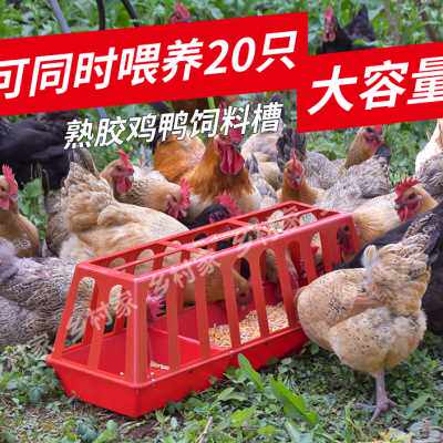 鸡食槽防撒大号长方形喂鸡食槽喂水槽加厚鸡鸭喂食器养殖鸡食槽