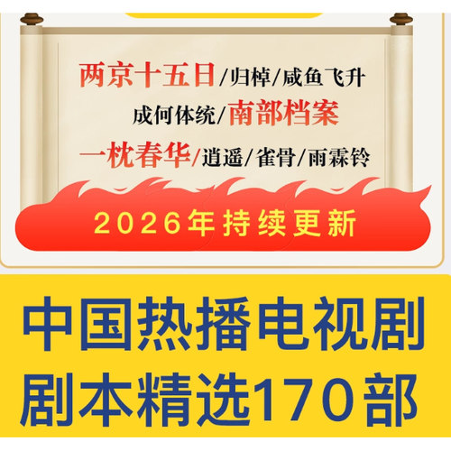 热门热播经典电视剧电影剧本大全
