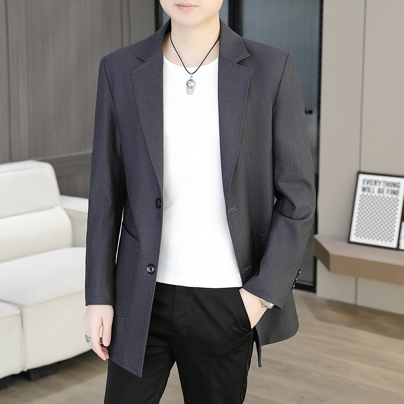 高档男士风衣中长款韩版修身