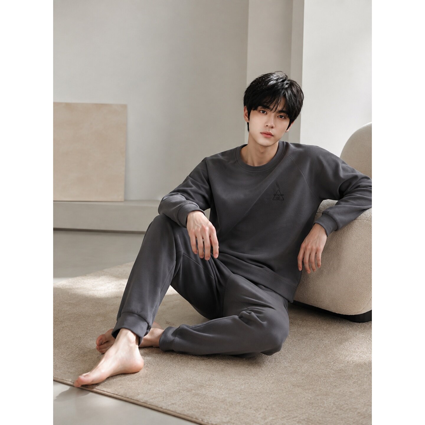 维多利亚德绒男士睡衣冬季保暖套装珊瑚绒海岛绒大码家居服