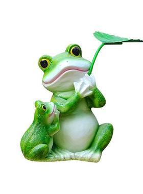 户外仿真青蛙玻璃钢雕塑花园林庭院小区公园卡通动物花盆装饰摆件