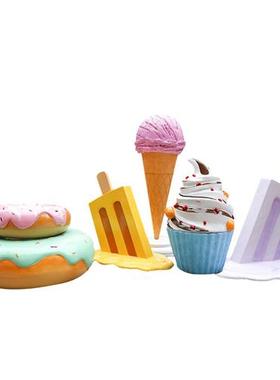 网红甜品店装饰摆件仿真冰淇淋雪糕商场甜甜圈大型玻璃钢雕塑模型