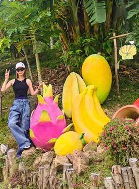 户外大型仿真大苹果雕塑水果蔬菜摆件南瓜草莓梨子模型玻璃钢装饰