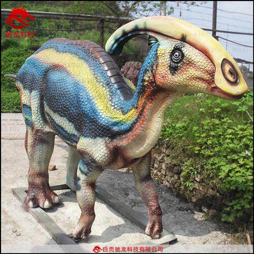 仿真副栉龙玻璃钢树脂雕塑大型恐龙模型博物馆科普机器感应恐龙