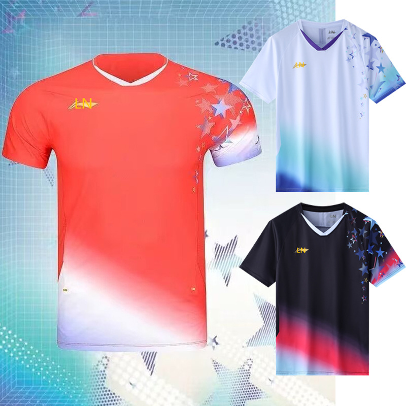 新羽毛球服上衣男女短袖速干大赛服学生儿童大赛服运动上衣25005