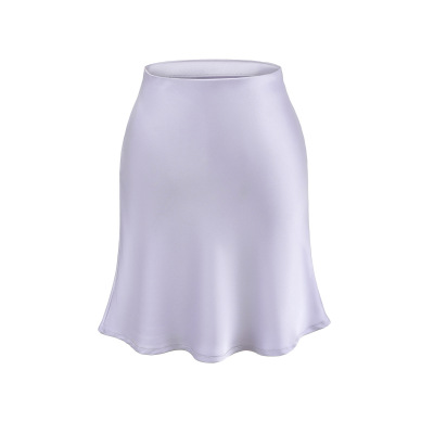 Pure color A-shaped skirt with a tucked inhip纯色包臀A字短裙