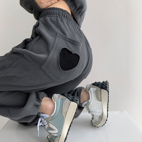 Ripped high-waist casual straight pants 破洞高腰休闲直筒裤女