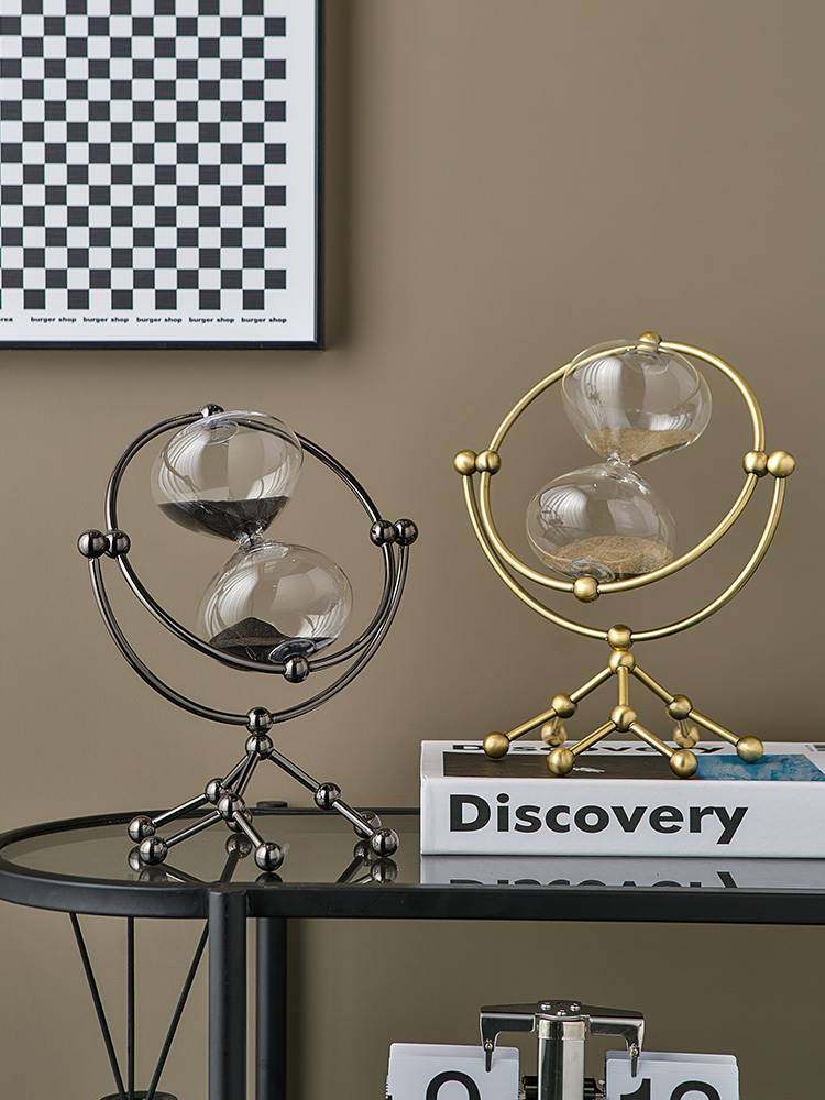 办公室摆件轻奢高档地球仪沙漏创意桌面客厅酒柜电视柜家居装饰品