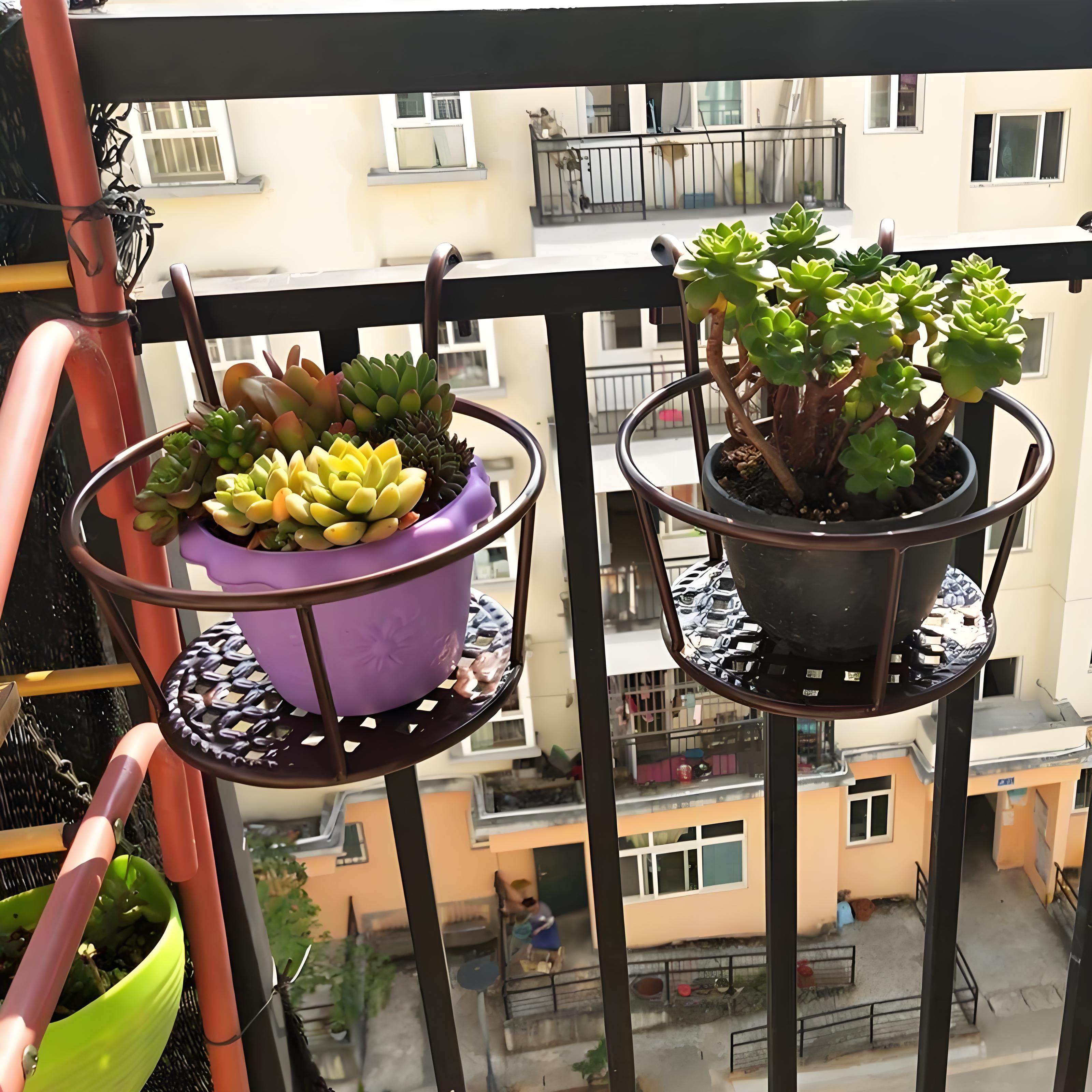 栏杆多肉绿萝花架子室内置物架阳台花架家用铁艺悬挂式花盆挂架,收纳整理,阳台置物架,淘宝优惠券,粉丝福利购,淘宝优惠卷